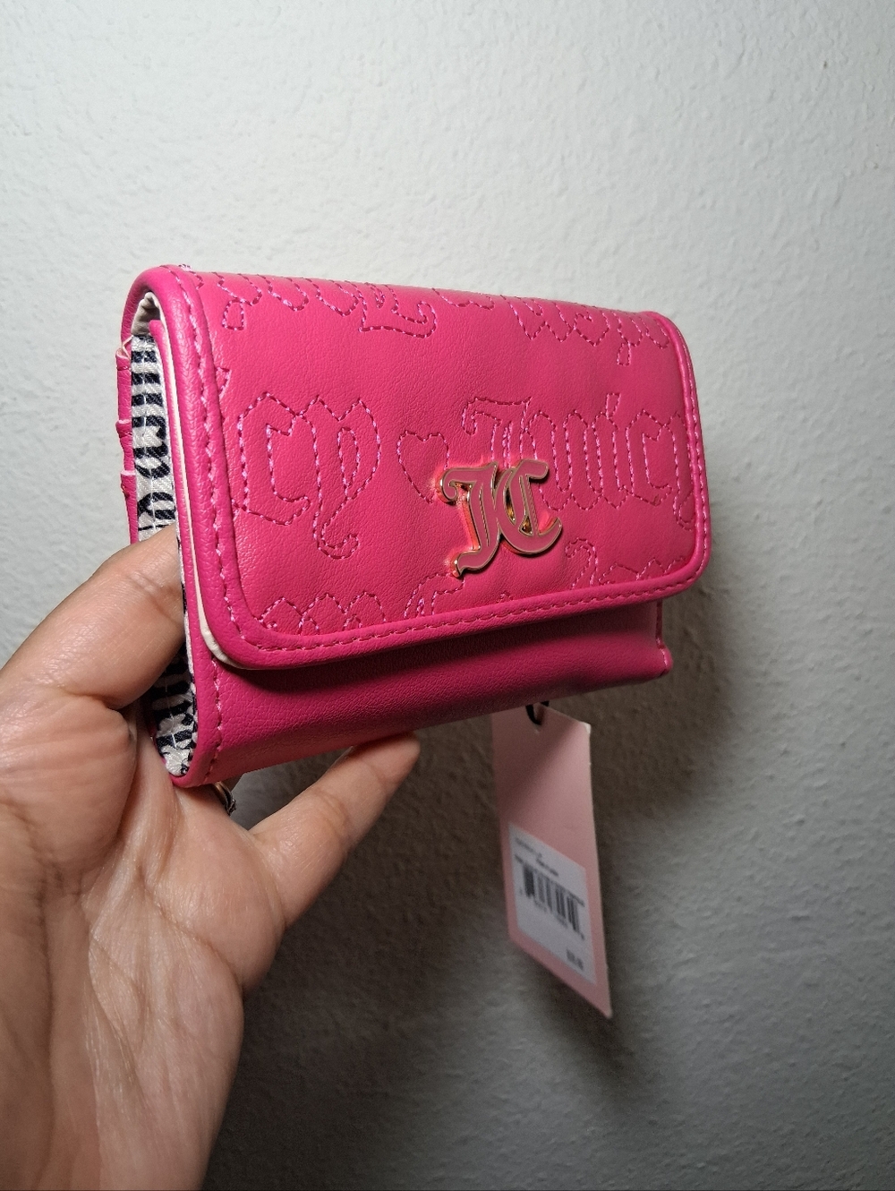 NWT Juicy Couture Trifold Hot Pink Wallet - Picture 2 of 5